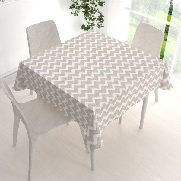 Biante Veľký dekoračný štvorcový obrus Porto PRT-006 Režný cik-cak 260x260 cm