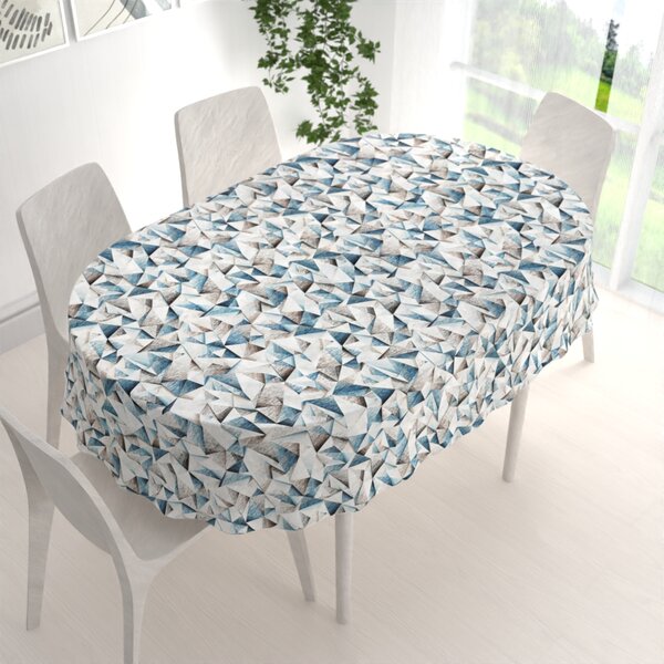 Biante Dekoračný oválny obrus Porto PRT-007 Modro-hnedé kryštály 100x140 cm