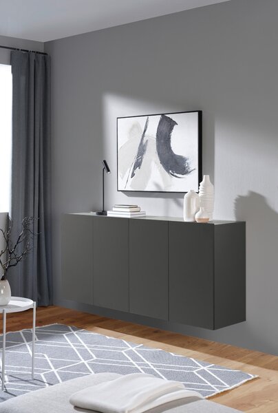 ŠIROKÁ KOMODA, antracitová, 180/80/42 cm Hom`in - Online Only drobný nábytok, Online Only