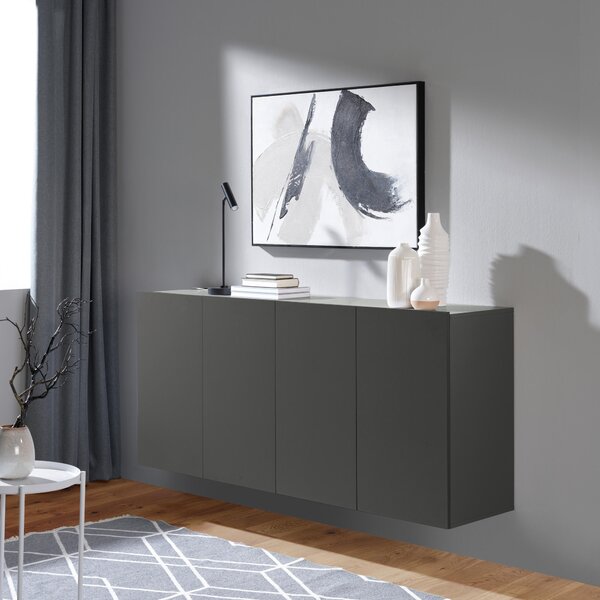 ŠIROKÁ KOMODA, antracitová, 180/80/42 cm Hom`in - Online Only drobný nábytok, Online Only