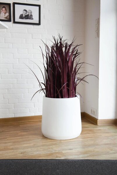 Kvetináč VEKRA, výška 40 cm, sklolaminát, biely