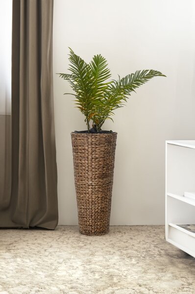Kvetináč CLASSIC ROUND, vodný hyacint, výška 60 cm, hnedý