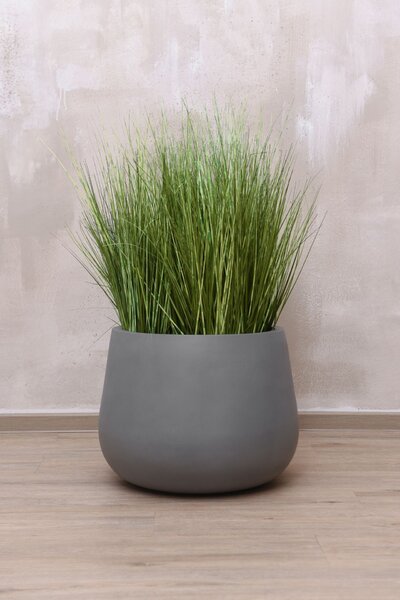 Kvetináč GIRAR, sklolaminát, výška 37 cm, sivá
