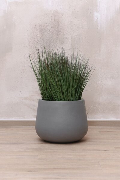 Kvetináč GIRAR, sklolaminát, výška 27 cm, sivá