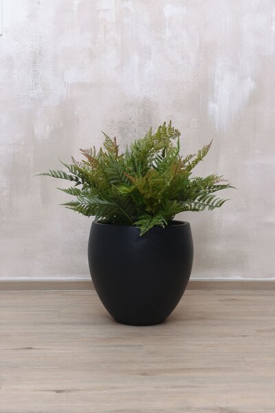 Okrúhly kvetináč PLUTO, sklolaminát, výška 40 cm, antracit