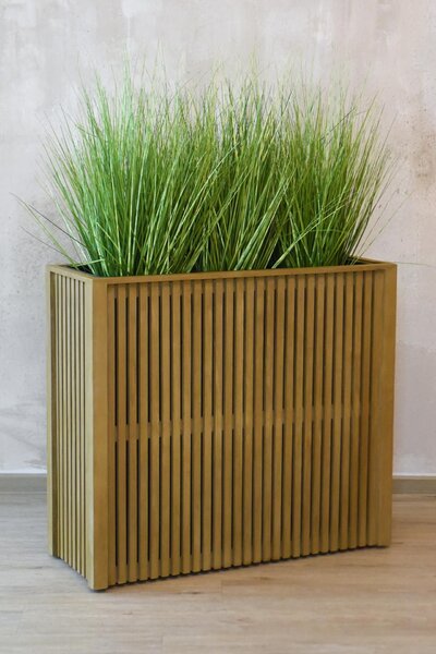 Kvetináč ELEMENTO, drevo, výška 75 cm, s kolieskami, hnedý