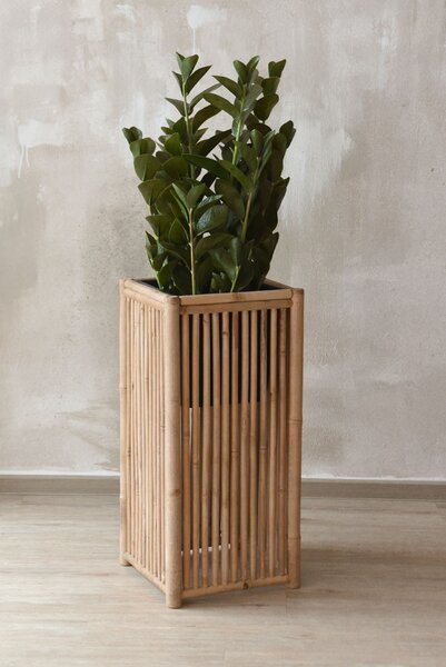 Bambusový kvetináč BLOCK, bambus, výška 75 cm, natur