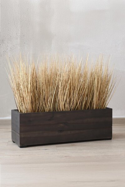 Drevený kvetináč KAJIX, drevo, šírka 61 cm, tmavo hnedý