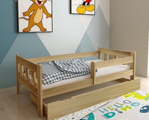 MAXMAX Detská posteľ MAJA z masívu borovice - 200x90 cm - prírodná