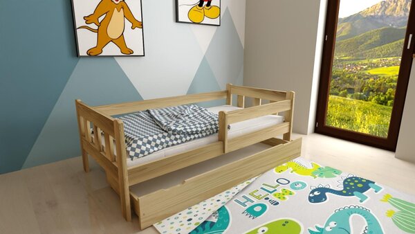 MAXMAX Detská posteľ z masívu borovice MÁJA - 200x90 cm - prírodná