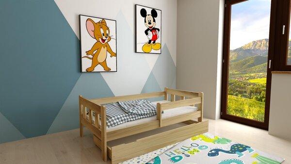 MAXMAX Detská posteľ z masívu borovice MÁJA - 200x90 cm - prírodná