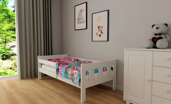 MAXMAX Detská posteľ z masívu borovice MAJA - 200x90 cm - biela