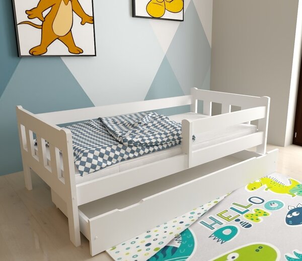 MAXMAX Detská posteľ z masívu borovice MAJA - 200x90 cm - biela