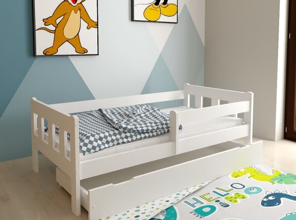 MAXMAX Detská posteľ z masívu borovice MAJA - 200x90 cm - biela