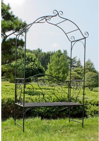 Čierna kovová záhradná lavica Colima – Garden Pleasure
