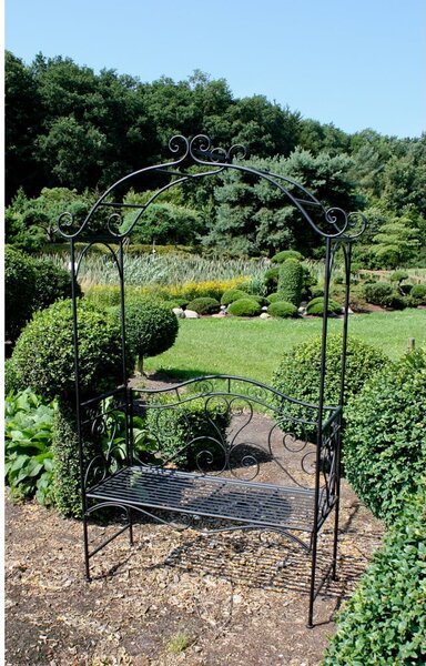 Čierna kovová záhradná lavica Colima – Garden Pleasure