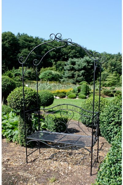 Čierna kovová záhradná lavica Colima – Garden Pleasure