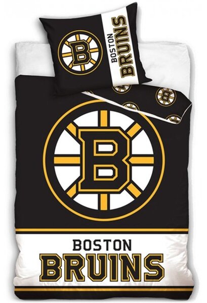 Mikroplyšové hokejové obliečky NHL Boston Bruins - 70 x 90 cm + 140 x 200 cm