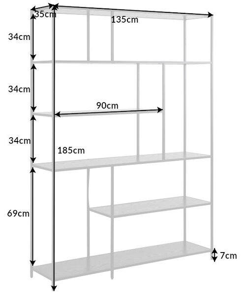 Dizajnový regál Maille 185 x 135 cm vzor mramor čierny - Skladom na SK