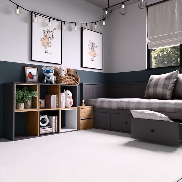 TP Living Regál MALAX 110 cm antracit/dub artisan