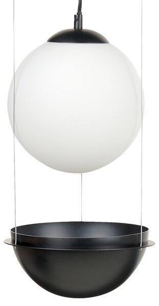 Závesná lampa čierna sklenené tienidlo guľatý tvar závesné svetlo moderný štýl