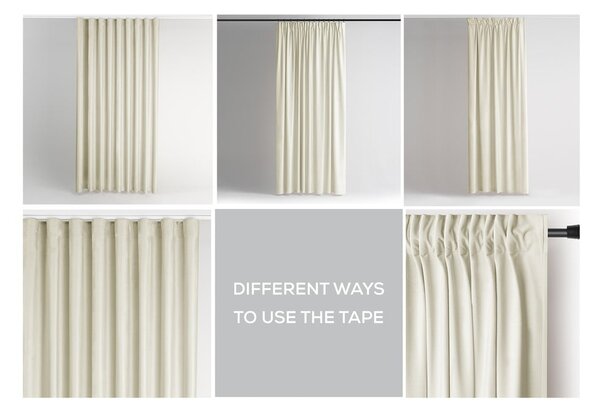 Krémovobiely zamatový dimout záves 140x245 cm Pleat – Restilo