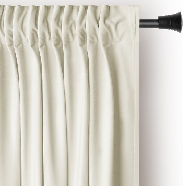 Krémovobiely zamatový dimout záves 140x245 cm Pleat – Restilo