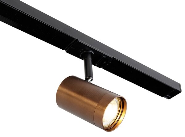1-fázový koľajnicový systém tmavá bronz s 4 reflektormi a štvorcovým napájaním - Jeana