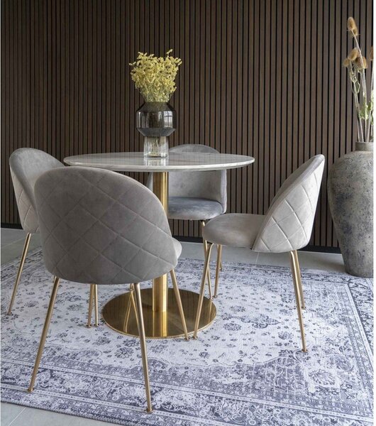 Okrúhly jedálenský stôl s doskou v dekore mramoru ø 90 cm Bolzano – House Nordic
