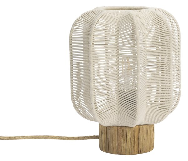 Stolná lampa Wood/Cotton Rope