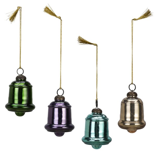 Sklenená vianočná ozdoba Christmas Bell Zelená