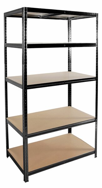 Linder Exclusiv Kovový regál 180x90x40 cm 5 políc Čierny