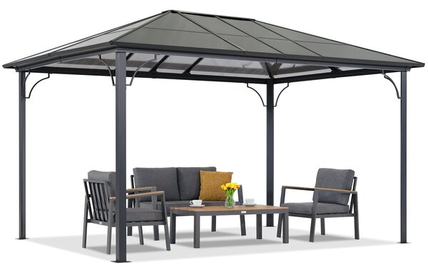Moderný záhradný altánok Santiago 3x4m Garden Point antracyt