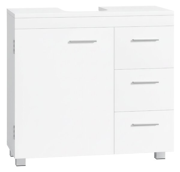 VASAGLE Skriňa pod umývadlo s 3 zásuvkami 70 x 64 x 30 cm biela