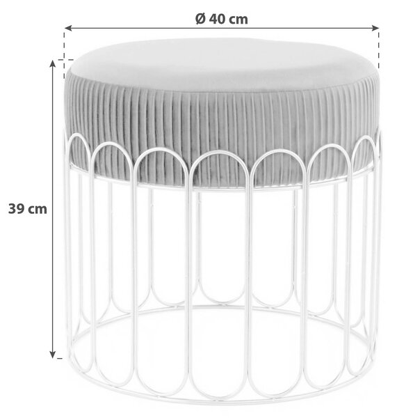 TABURETKA, kov, plast, textil, 40/39/40 cm - Online Only drobný nábytok, Online Only