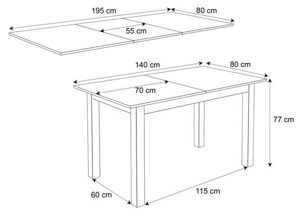ROZKLADACÍ JEDÁLENSKÝ STÔL DANILO MRAMOR LEVANTO + ZLATÉ NOHY 140 / 195 cm