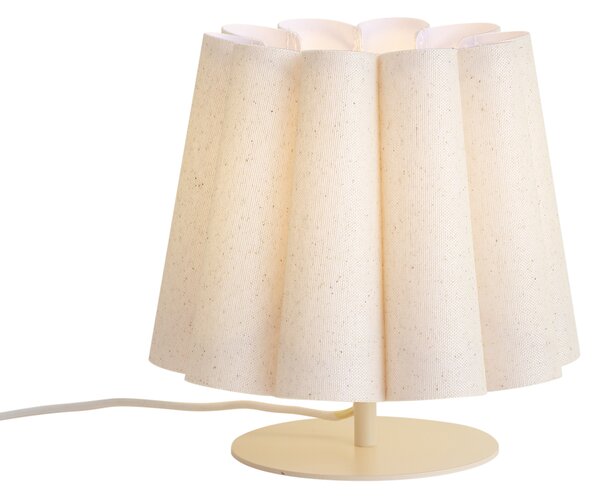Japandi stolná lampa béžová s látkovým tienidlom 22 cm - Jenni