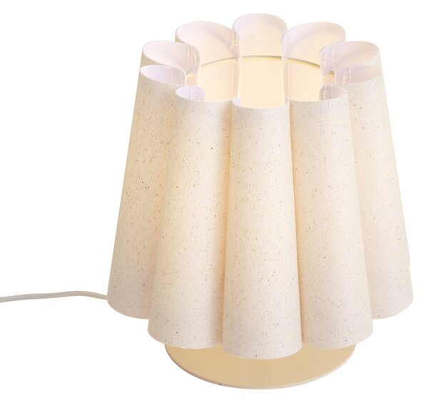 Japandi stolná lampa béžová s látkovým tienidlom 22 cm - Jenni