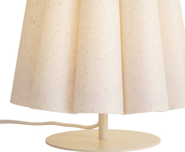 Japandi stolná lampa béžová s látkovým tienidlom 22 cm - Jenni