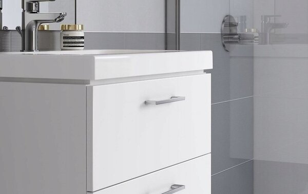 Cersanit Lara Como, závesná skrinka s umývadlom, 794x447x460 mm, biela lesklá, S801-149-DSM