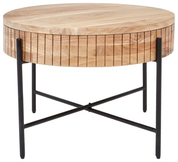 KONFERENČNÝ STOLÍK, čierna, farba akácie, drevo, kov, 70/70/50 cm Carryhome - Stolíky do obývačky