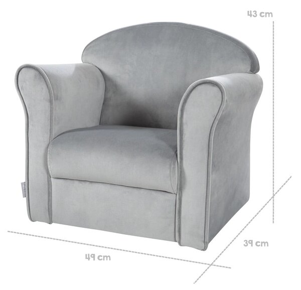 Svetlosivé zamatové detské kresielko Lil Sofa – Roba