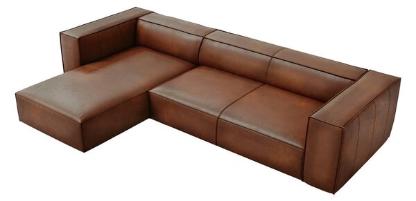 Koňakovohnedá kožená rohová pohovka (ľavý roh) Madame - Windsor & Co Sofas