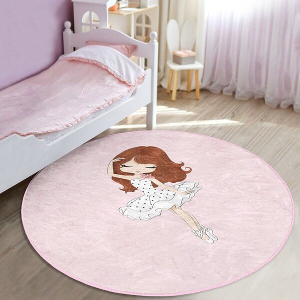 Ružový detský koberec ø 100 cm Comfort – Mila Home