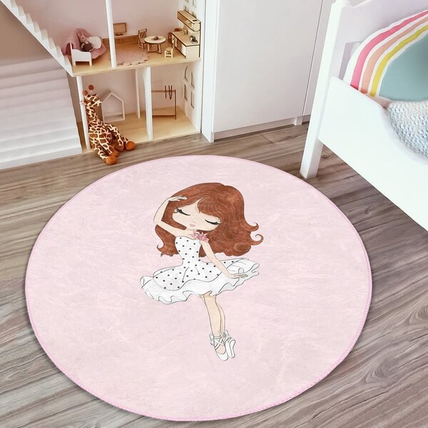 Ružový detský koberec ø 100 cm Comfort – Mila Home