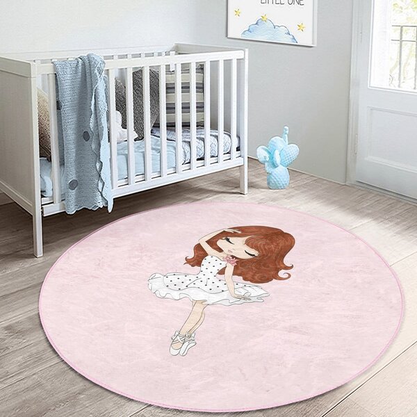 Ružový detský koberec ø 100 cm Comfort – Mila Home