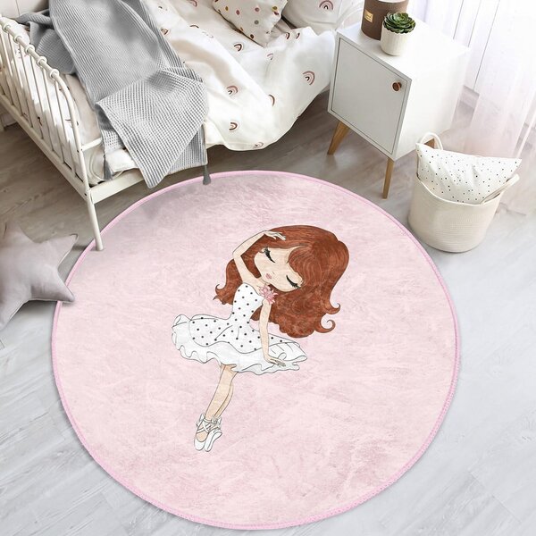 Ružový detský koberec ø 100 cm Comfort – Mila Home