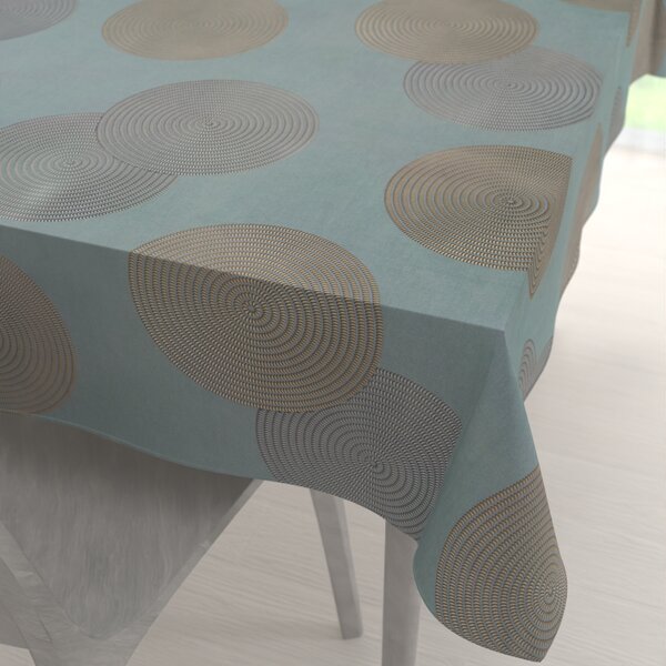 Biante Zamatový obdĺžnikový obrus Tamara TMR-058 Designové kruhy na modrosivom 50x100 cm