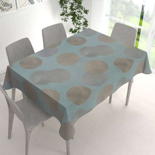 Biante Zamatový obdĺžnikový obrus Tamara TMR-058 Designové kruhy na modrosivom 50x100 cm