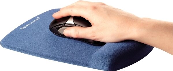 Podložka pod myš a zápästie Fellowes PlushTouch, modrá